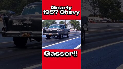 Gnarly 1957 Chevy 427 Powered Gasser Drag Racing! #shorts