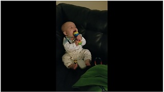 Baby's hysterical giggles are extremely contagious!