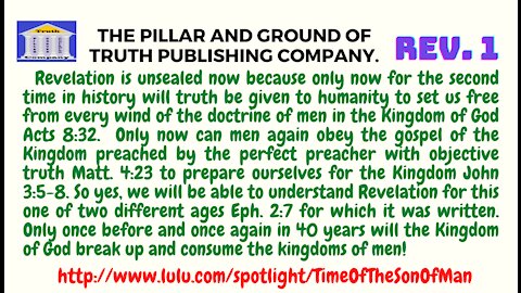 REV 1. WHY REVELATION CAN ONLY NOW BE UNDERSTOOD AFTER 1680 YEARS OF SPIRITUAL DARK AGES 2 THESS. 2:3!