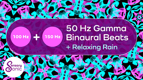 50 Hz Gamma Binaural Beats + Relaxing Rain | 60 Mins | Boost Focus & Mask Background noise.