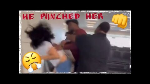 Guy beats up female at airport Altercation￼