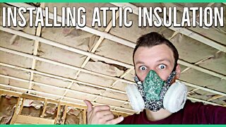 Installing Attic Insulation in our 14x14 Addition