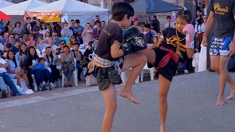 Muay Thai Kids Fight Demo at Songkran Festival Perth Australia