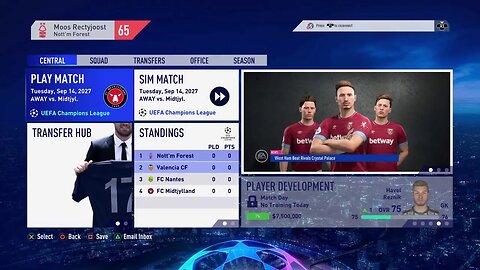 Nottingham Forest S:10 2027-2028 EPL Match 5 @ Burnley (3-1-0)