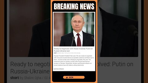 Live News | Putin Ready to Negotiate: The Russia-Ukraine War Explained | #shorts #news