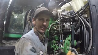 John Deere 6170m engine removal.