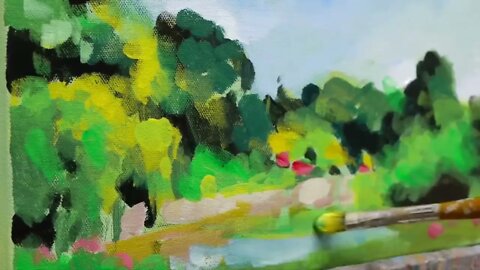 How to Paint Green Summer Trees with Acrylics