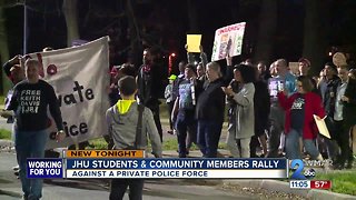 Students, community protest creation of police force for Johns Hopkins University