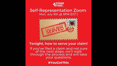 Stand4THEE Self-Rep Zoom July 8 - Serving Your Claim!