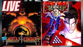 Live jogando Mortal Kombat 4 / Tekken 3 até zerar
