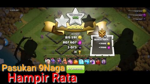 9 Naga Menyerang kampung sebelah | Clash Of Clans