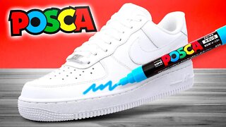 Customizing AIR FORCE 1's With Only POSCA MARKERS!👟🎨 (SIMPLE)