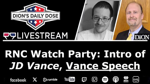JD Vance (VP Pick) Speech: RNC Watch Party: Face to Face with Dion & Shawn