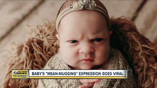 Baby's mean-mugging expression goes viral