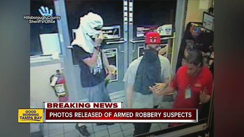 Deputies search for armed robbers caught on camera targeting gas stations in Hillsborough County