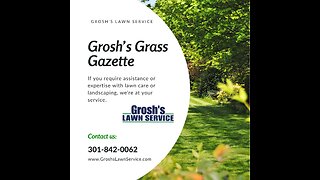 Landscape Company Hagerstown Maryland Grosh's Grass Gazette March 2024 Video E-Newsletter