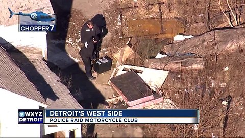 Police raid motorcycle club on Detroit's west side