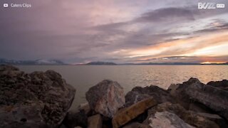 TImelapse: Impressionante pôr-do-sol sobre no Utah