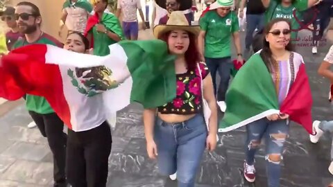 Mexican football fans at the Cultural Village Foudation (Katara).#Qatar2022 #WorldCup #FIFA #Mexico
