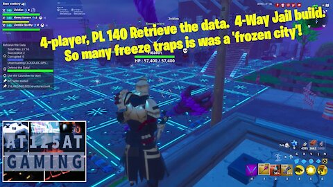 Fortnite STW | PL 140, 4-player Retrieve the Data with a 4-way jail build. 'Frozen city block' xD.
