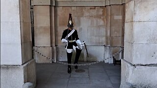 Kings guard almost drops his scabbard #horseguardsparade