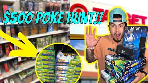 Pokemon Card Hunting With $500!! (Pokemon Go Set Release Day!)