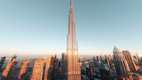 Burj Khalifa drone shots.