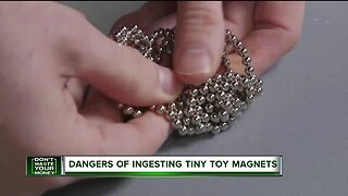 Dangers of ingesting tiny toy magnets