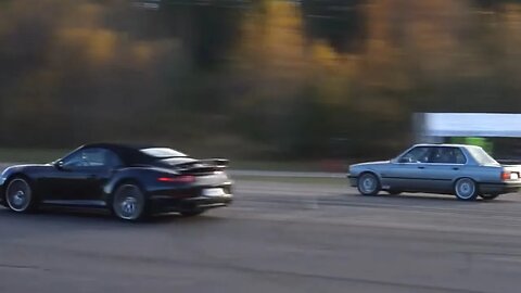 Porsche 991 Turbo S Convertible vs BMW 325iX E30 Turbo Sedan by Nisse Järnet