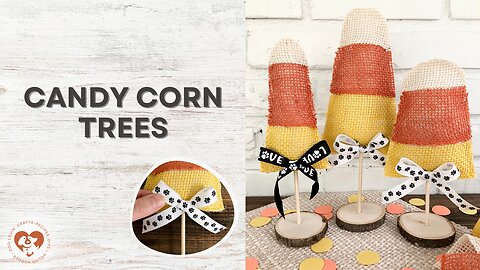 How to make Candy Corn Burlap Trees