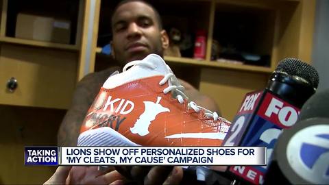 Lions show off custom cleats for "My Cause, My Cleats"