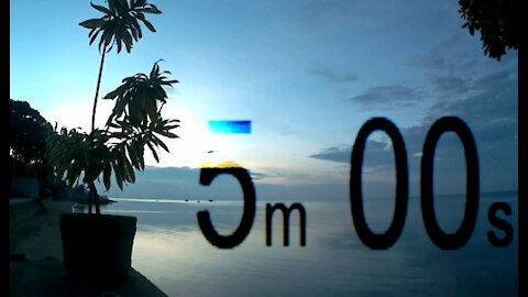 Sun Rise 5 Min. Timer In The Sea