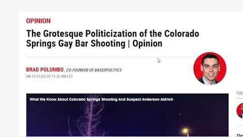 Per usual, the Left are politicizing the Colorado Spring club tragedy