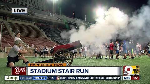 Hundreds sprint up Nippert Stadium stairs to honor 9/11 victims