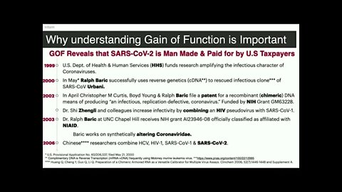Long History of Dr. Fauci NIAD Funding GAIN of Function Research