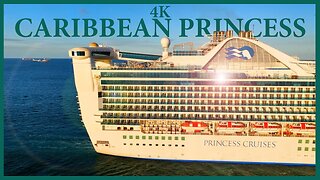 Caribbean Princess Departs Port Everglades - 4K