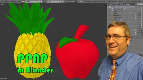 PPAP modeling Pineapple and Apple with proportion editing in Blender