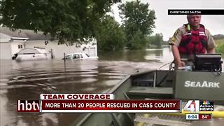 Firefighters perform water rescues in Cass County after flash floods