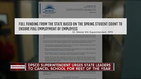 DPSCD superintendent urges state leaders to cancel school for the rest of the year