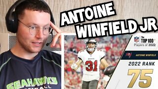 Rugby Player Reacts to ANTOINE WINFIELD JR (Tampa Bay Buccaneers, S) #75 NFL Top 100 Players in 2022