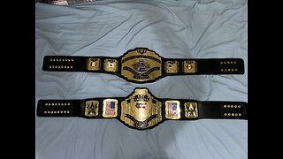 EWF Championship Replica Belts Showcase (EWF Championship + EWF American Championship)