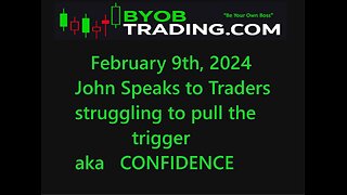 February 9th, 2024 BYOB John Speaks to Traders struggling to pull the trigger. Educational purposes