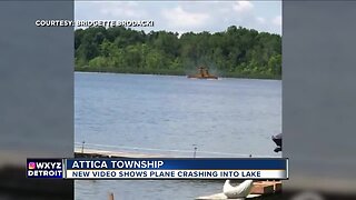 VIDEO: Plane crashes into lake in Lapeer County