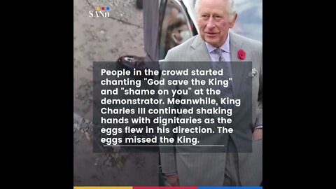 Eggs thrown at King Charles III of the United Kingdom