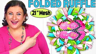 NEW How to make FOLDED RUFFLE WREATH Base using 21 inch Deco Mesh