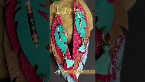 RED TINY TASSELS, 4 inch, leather feather earrings