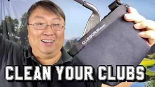 Clean Golf Clubs On The Course With Club Scrub