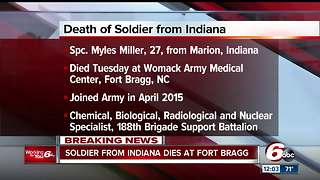 27-year-old soldier from Marion, Indiana dies at Fort Bragg