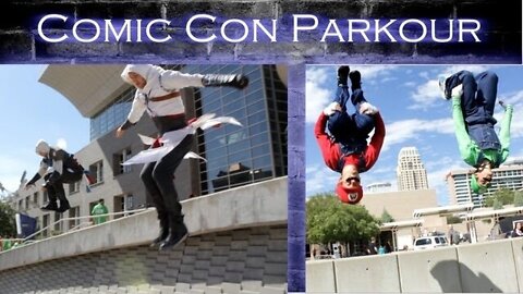 Assassins Creed and Mario Brothers Parkour at Comic Con