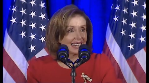 Pelosi with smeared lipstick gushes about Biden